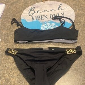 L*Space Black Bikini with Gold Accents